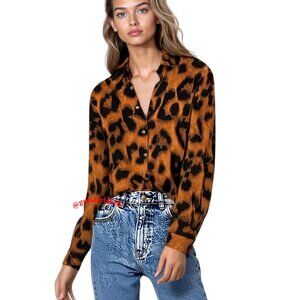 Vintage 90s Genny by Gianni VERSACE Jaguar Silk Shirt Logo Buttons RARE